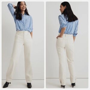 Madewell The Perfect Vintage Wide-Leg Jeans in Cream